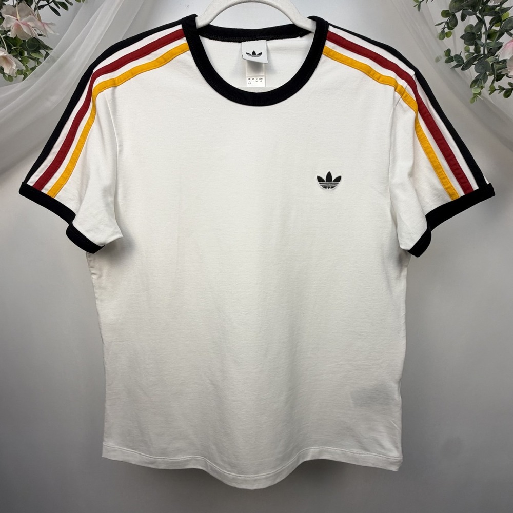 adidas Originals 3-Stripes T-Shirt Women's Top Tee White Authentic Size Large
